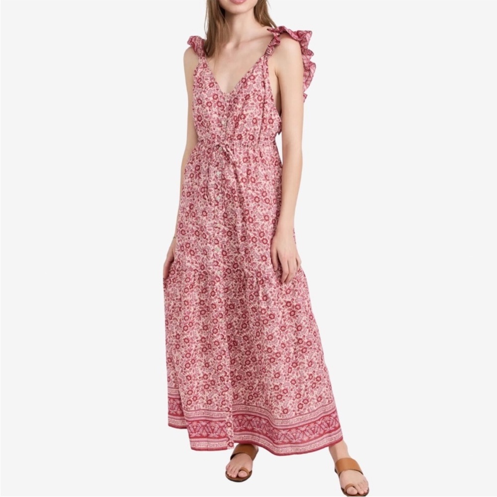 Faherty Sz S ruffle strap sundress